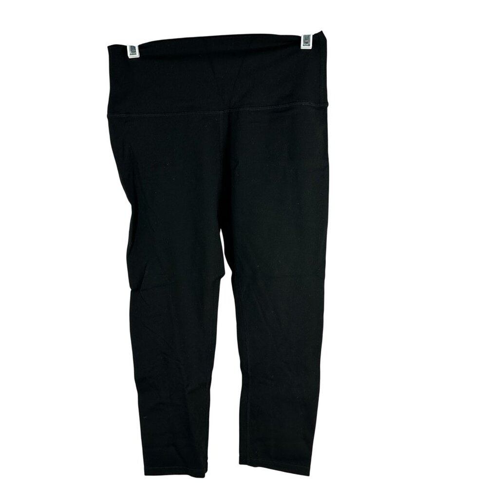Zyia Active Womens 7/8 Black Leggings Size 8-10 Stretchy Nylon Blend Comfortable